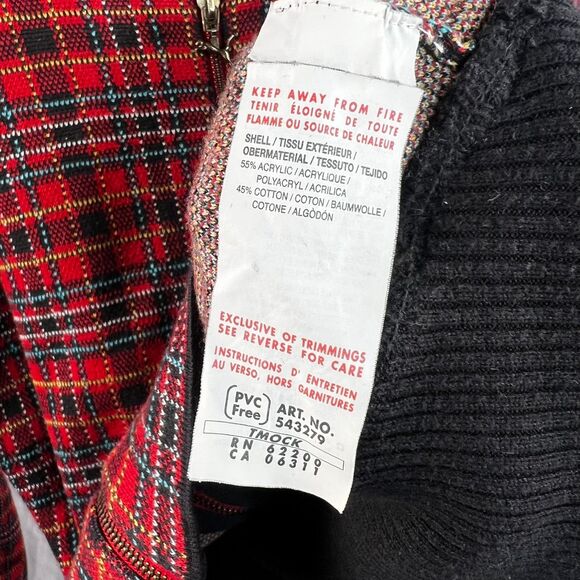 Vintage Y2k Puma Women's Plaid Full Zip-Up Jacket with Elbow Patch Size L - Picture 7 of 7